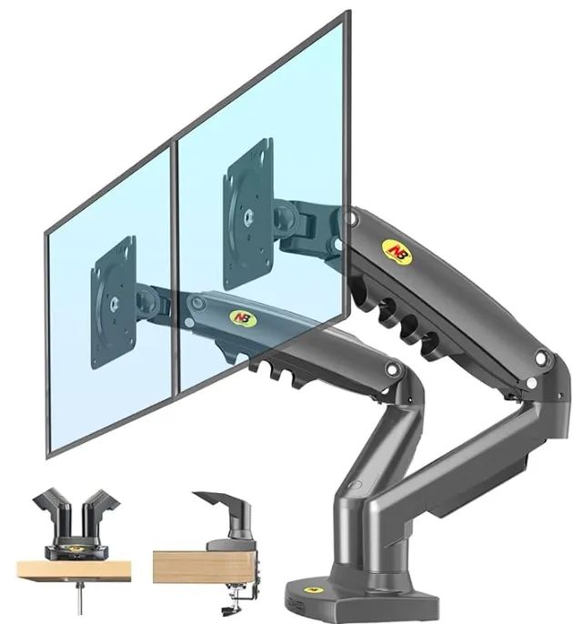 Suporte 2 Monitores 17 a 27 Articulado com Pistão a Gás F160 NB