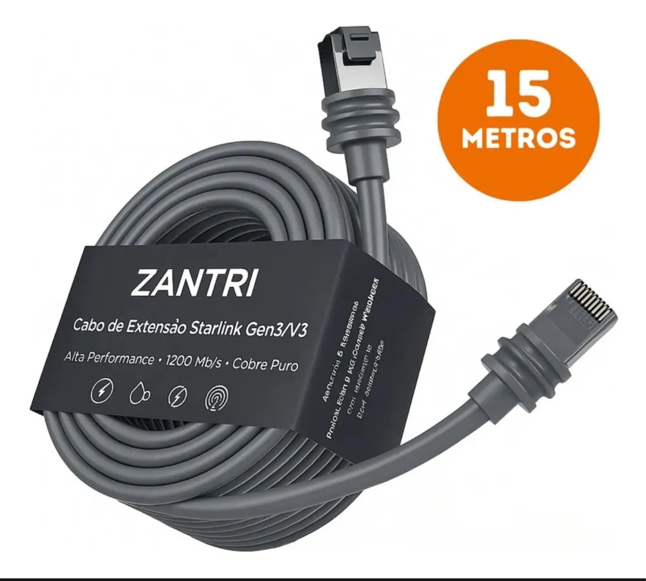 Cabo De Reposição Starlink 15 Metros V3 Gen3 Rj45 Blindado - Foto 2
