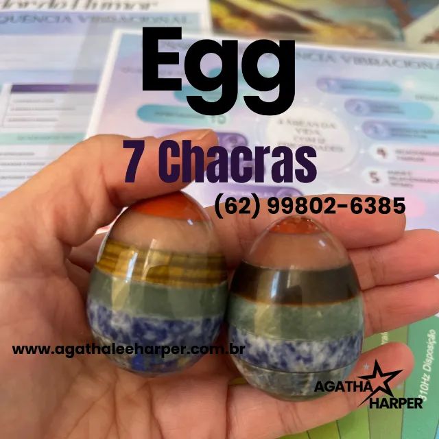 Ovo egg de pedra semipreciosas dos 7 chacras - Foto 2