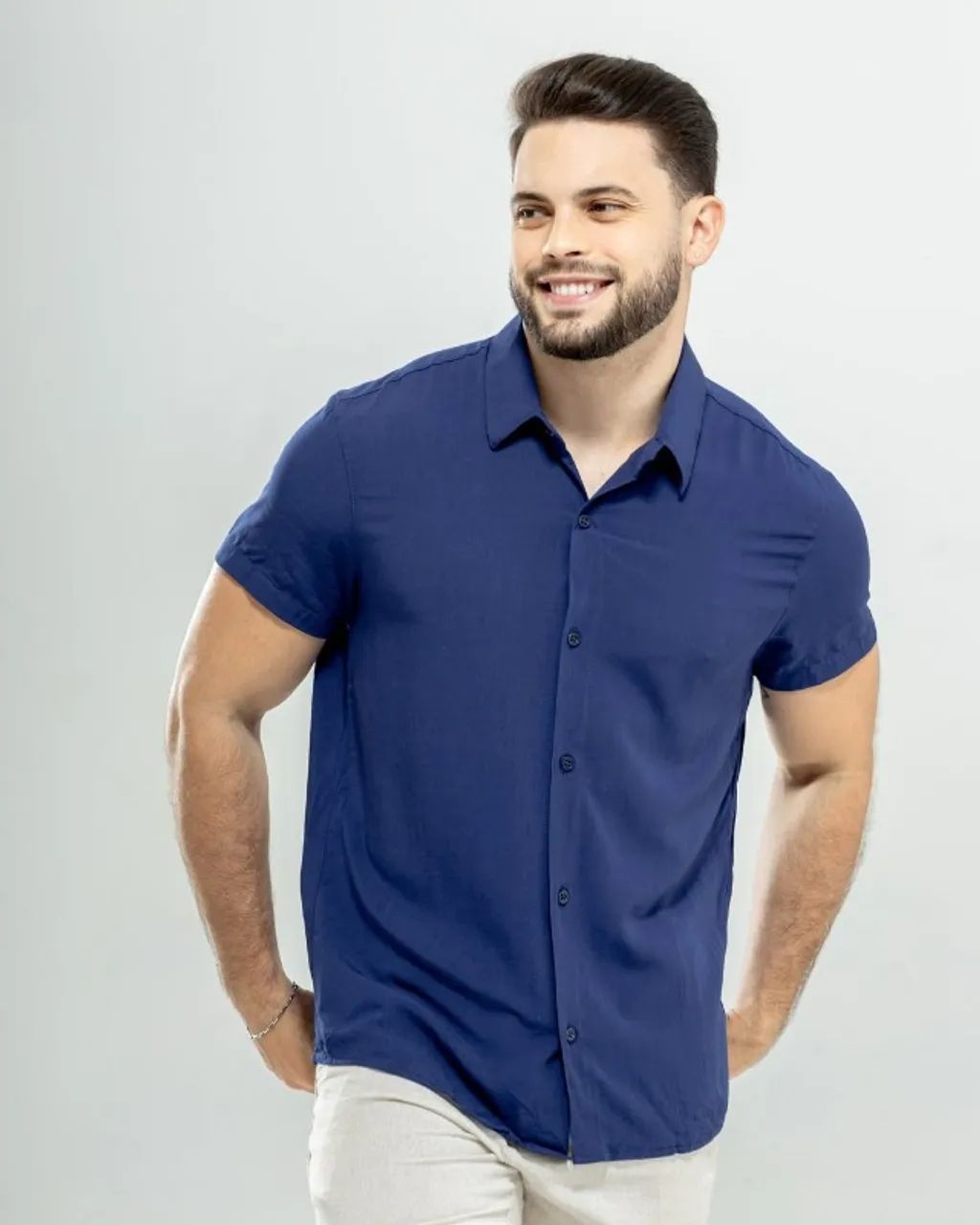 Camisa de Linho Manga Curta - Foto 4