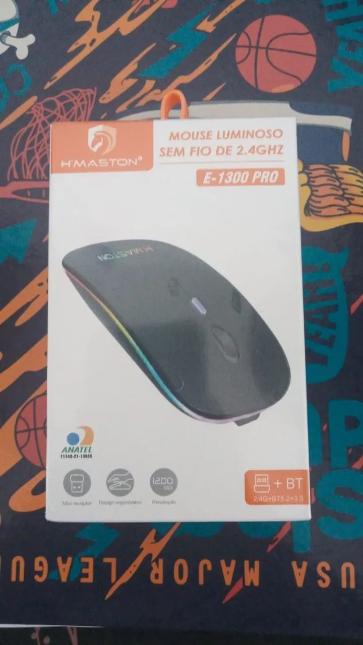 MOUSE LUMINOSO SEM FIO DE 2.4GHZ E-1300 PRO NOVO LACRADO FRETE GRÁTIS PARA MACEIÓ