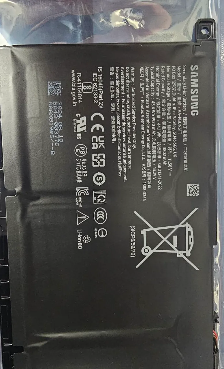 Bateria Original Notebook Samsung NP550XDA, NP550 XED