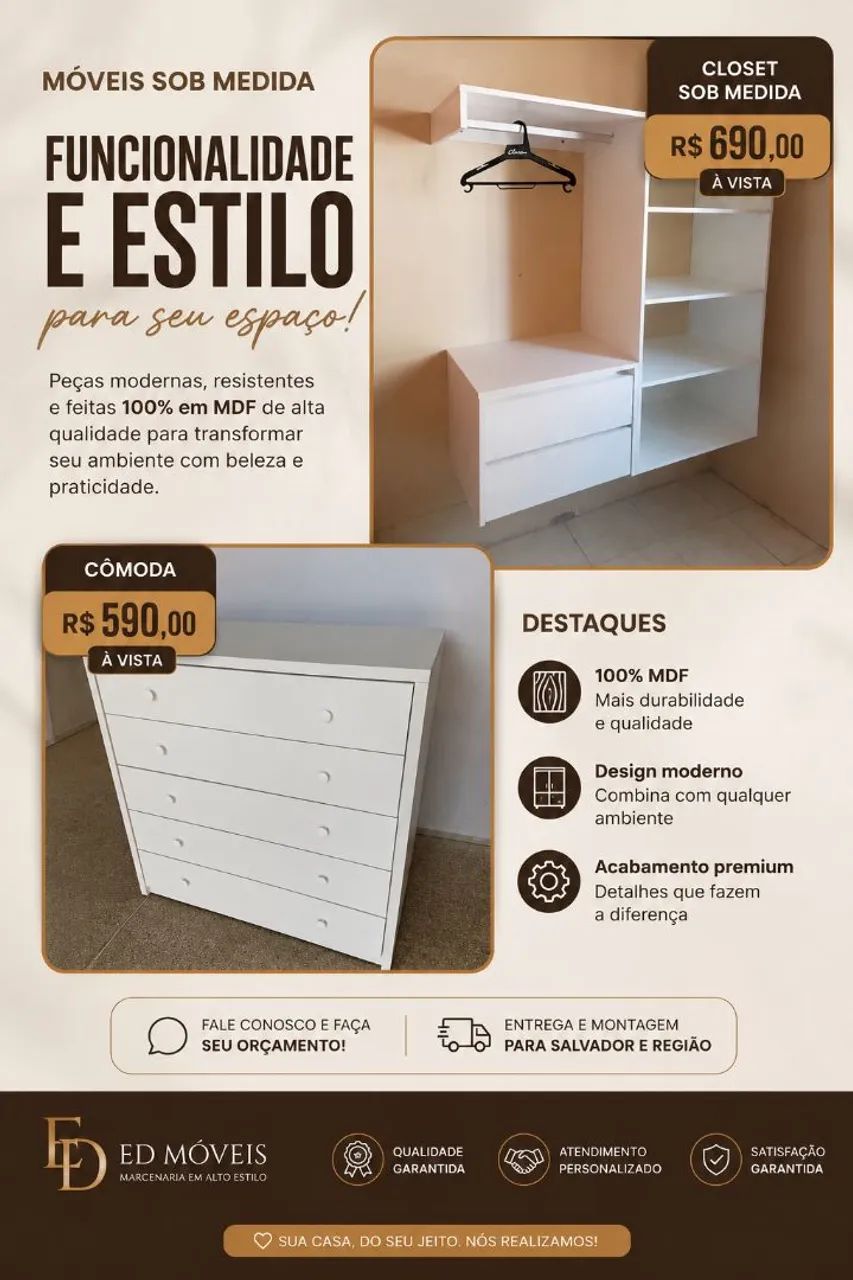 Cômodas e Closets planejados 