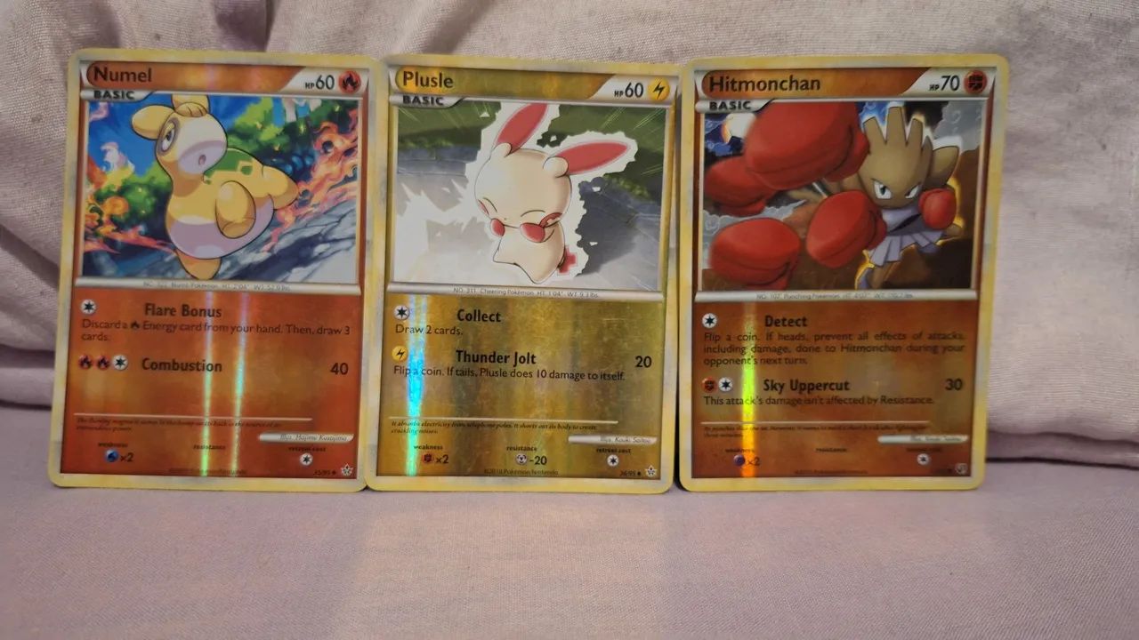 Lote 3 Cartas Pokémon Antigas (Reverse Holo) - 2010 Originais