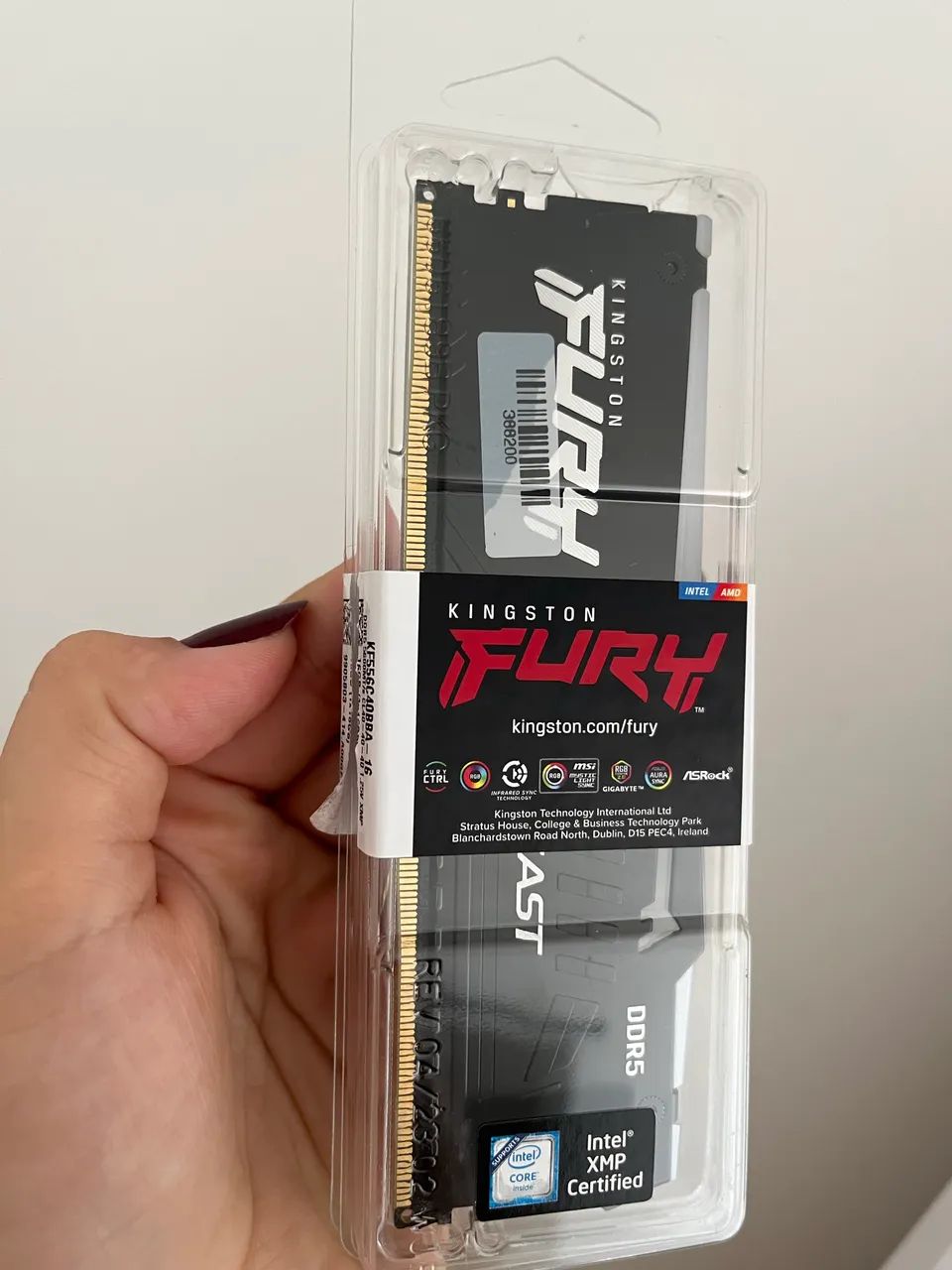 Memória RAM 16GB RGB DDR5 5600MHZ KINGSTON FURY BEAST