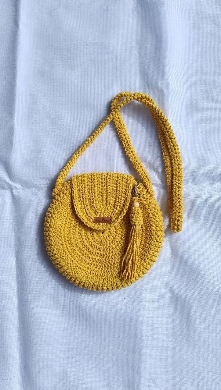 Bolsas de crochê medindo aproximadamente 20cm de diâmetro. - Foto 3