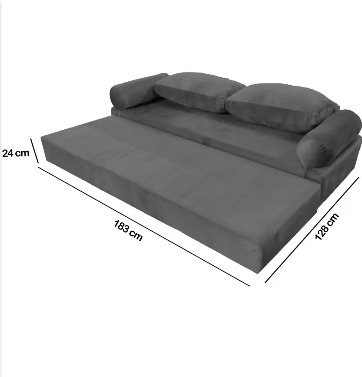 Sofá Cama 2 lugares veludo 183cm - Foto 3