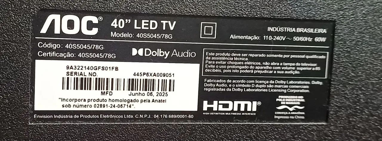Tv smart 40 polegadas. Não aceito pagamento pelo aplicativo 