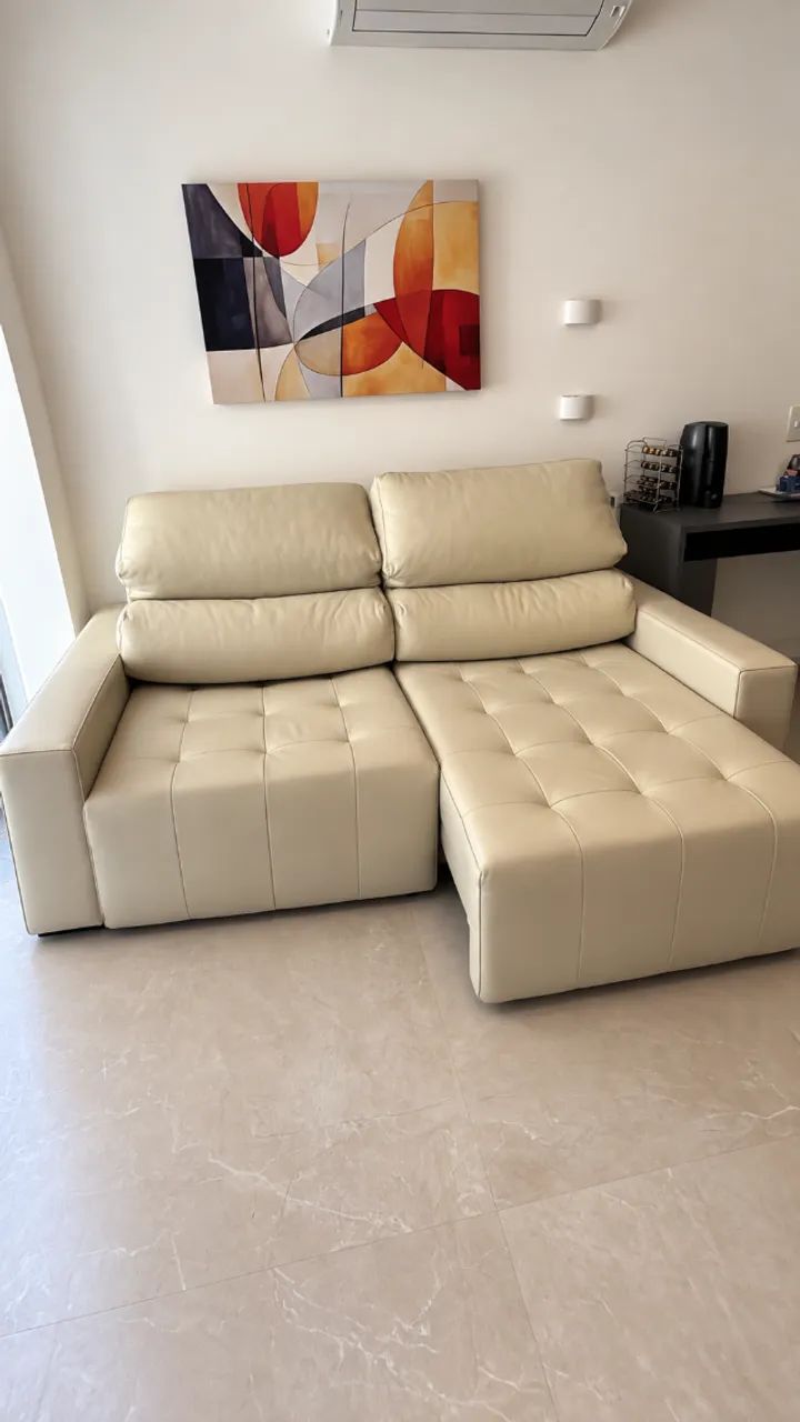 Sofá retrátil em couro - Foto 3