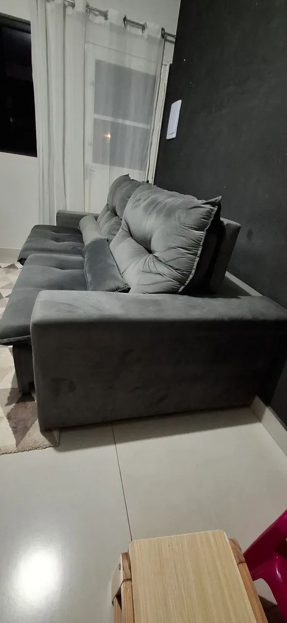 Estofado Rubi na cor cinza com 2,50 metros e meio e molas ensacadas - Foto 5