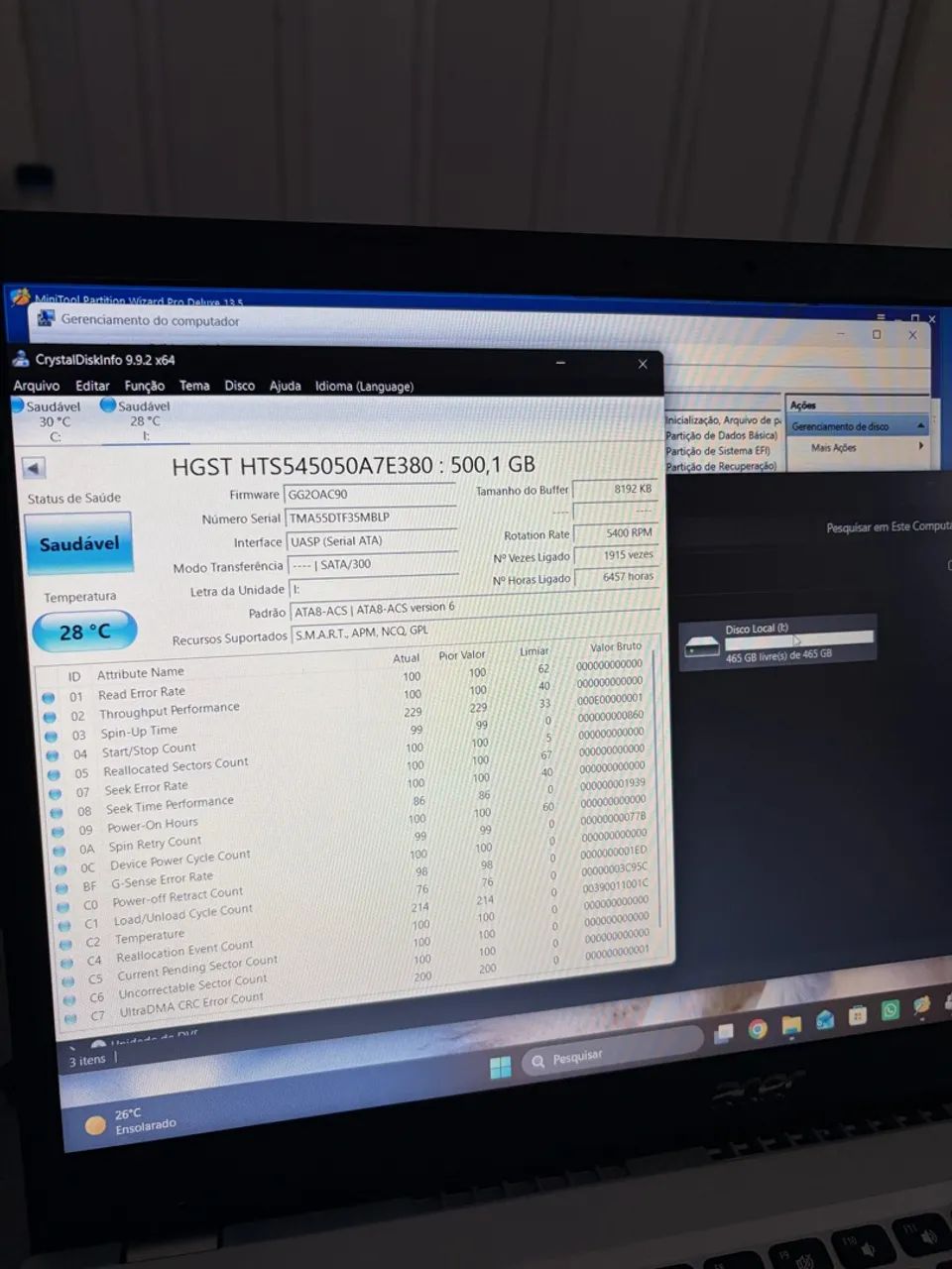HD para Notebook HGST 500GB - 100% Saudável - Foto 2