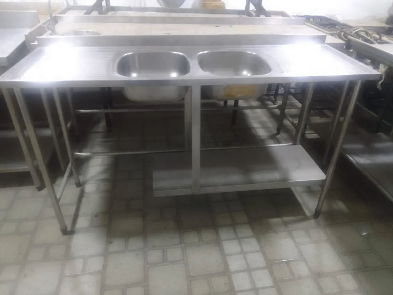 Bancada Cozinha 2 Cubas com 2 Cubas 1,60m X 60cm - Foto 5