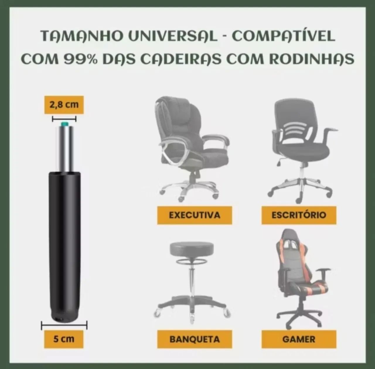 Pistão a gás cadeira Classe 4 até 200kg - Foto 2