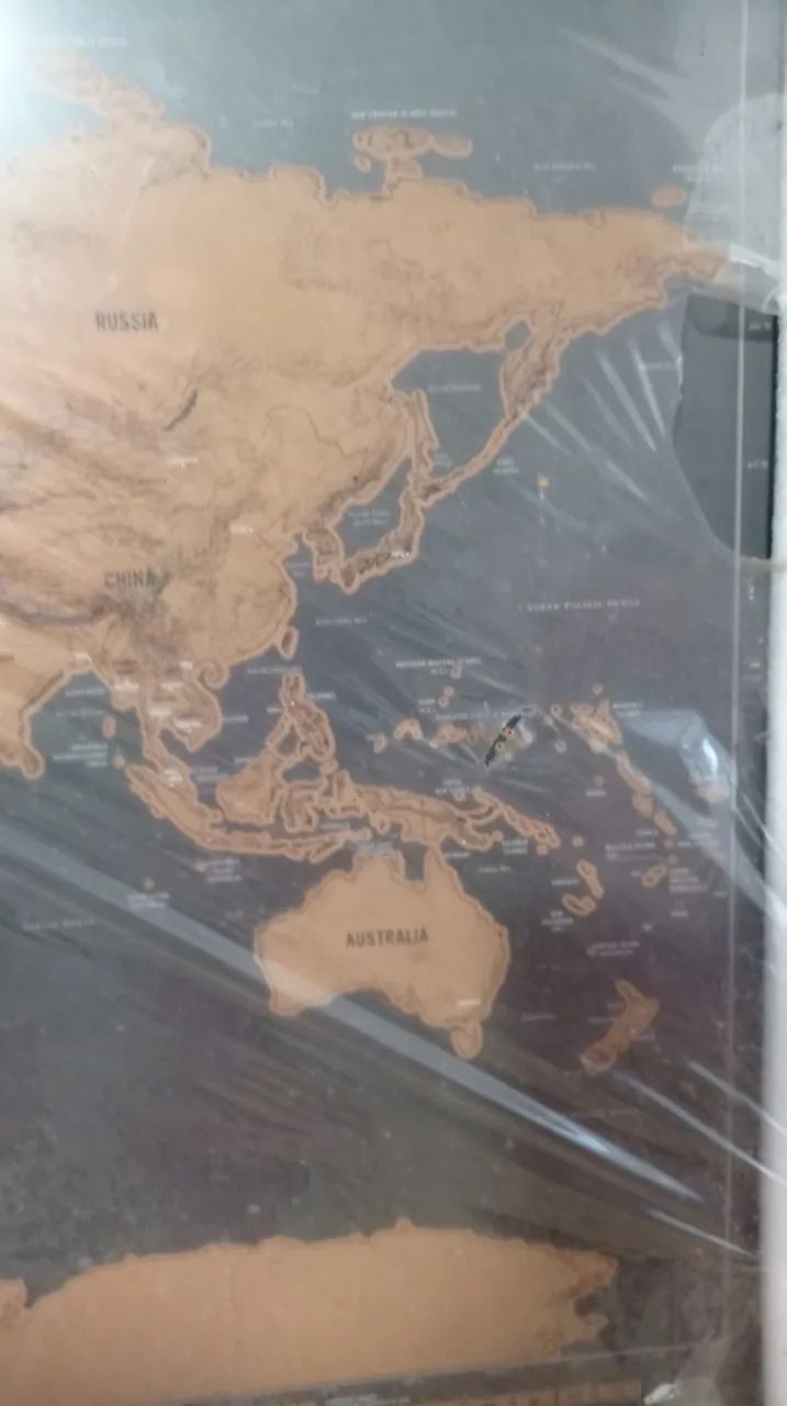 Quadro Mapa Mundi Raspadinha (Scratch Map) - Edição Deluxe Black - MDF - Foto 4