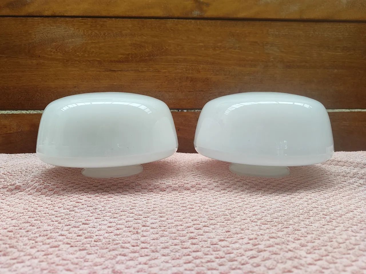 Dois globos  de luminária em opalina  - Foto 4