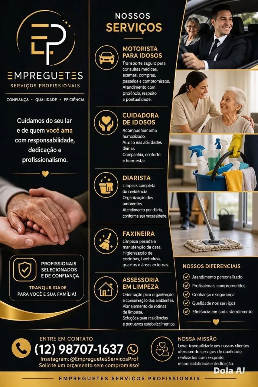 Precisando de uma faxineira,cuidadora de idoso? 