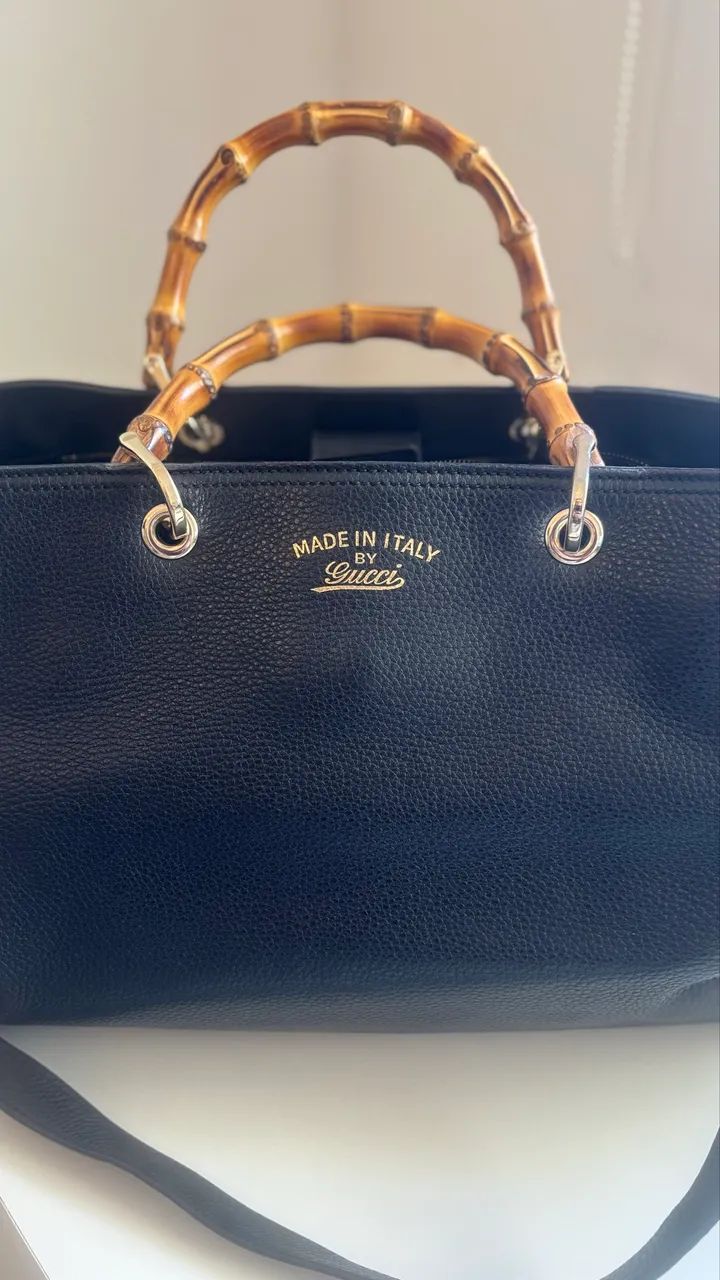 Bolsa Gucci Bambu Shopper Tote Original - Foto 5