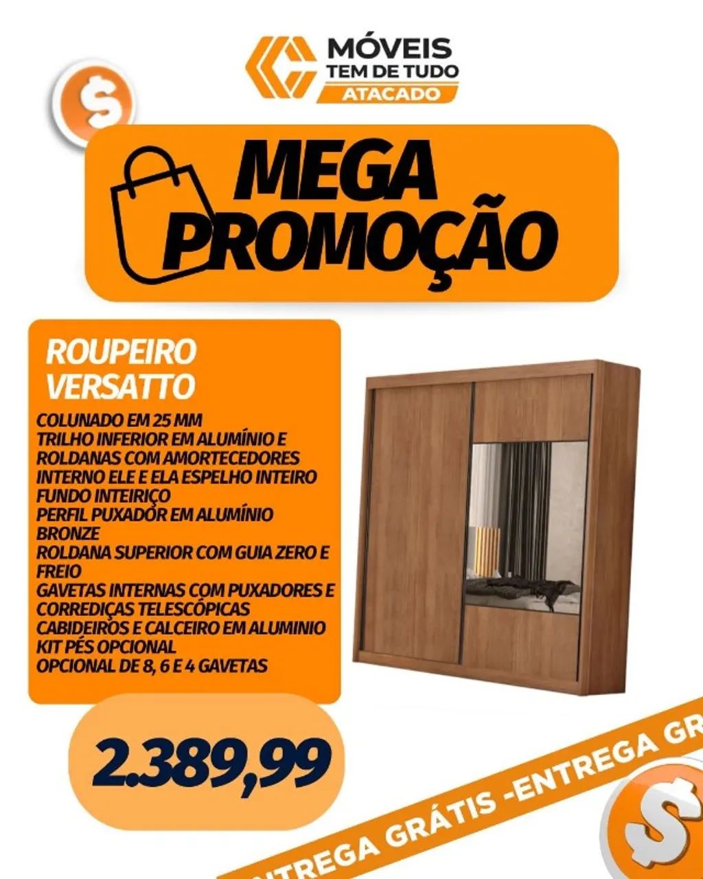 MEGA PROMOÇÃO ROUPEIRO VERSATTO