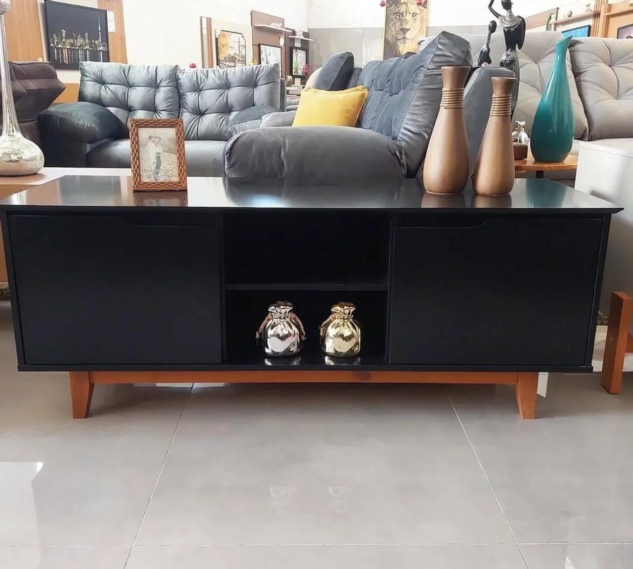 RACK bancada flow 2 portas TV até 55 polegadas Novo a pronta entrega  - Foto 3