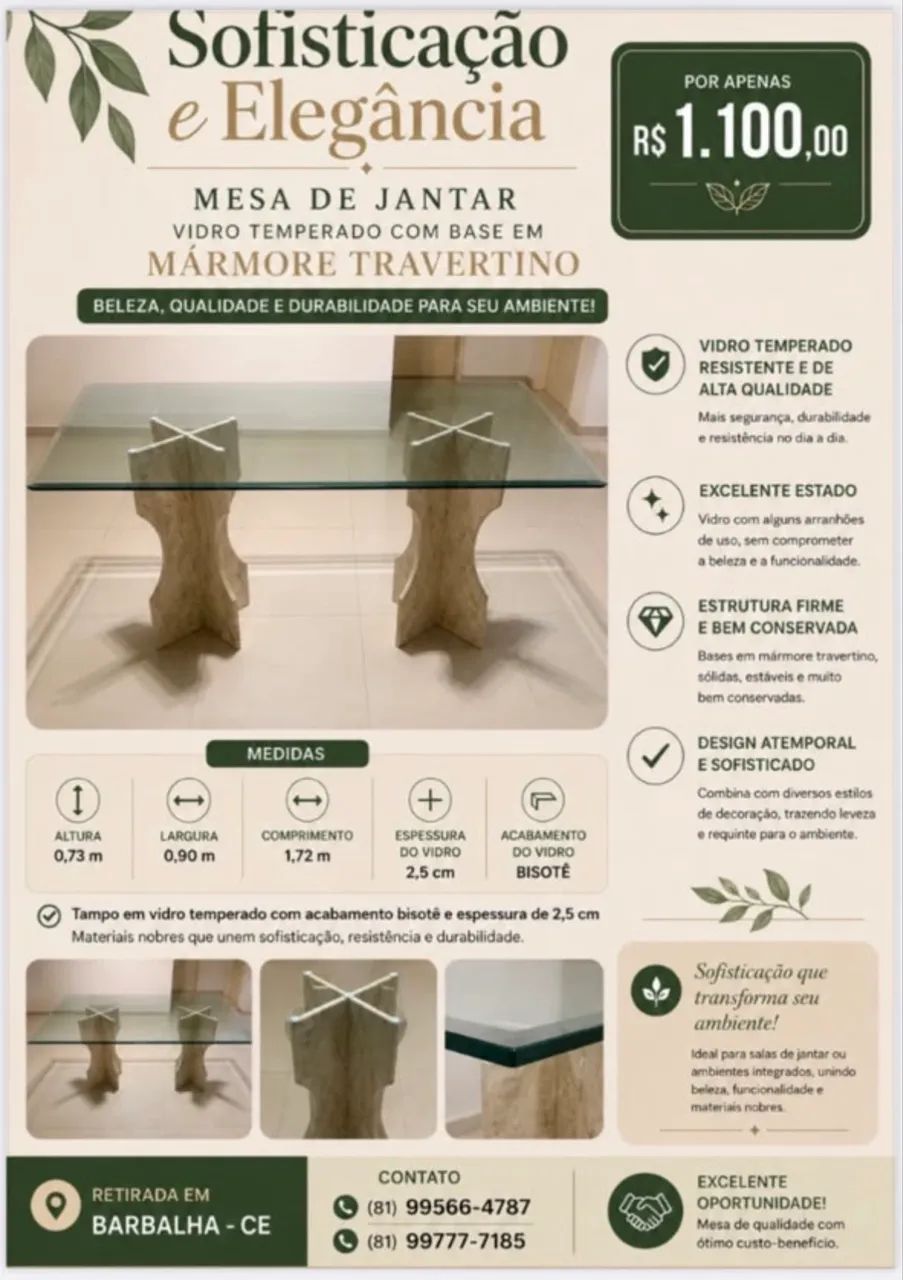 Mesa de vidro 