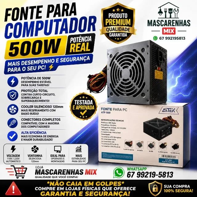 Fonte para Computador 500w Cod:0126