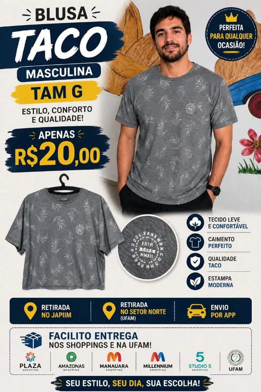 Blusa Masculina Taco