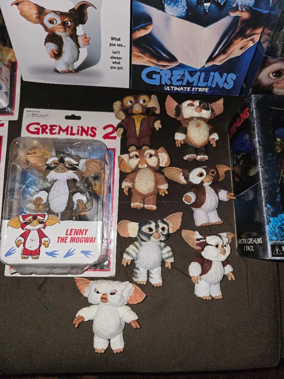 Mega Coleção Gremlins NECA - Gizmo, Stripe, Brain e Mogwais