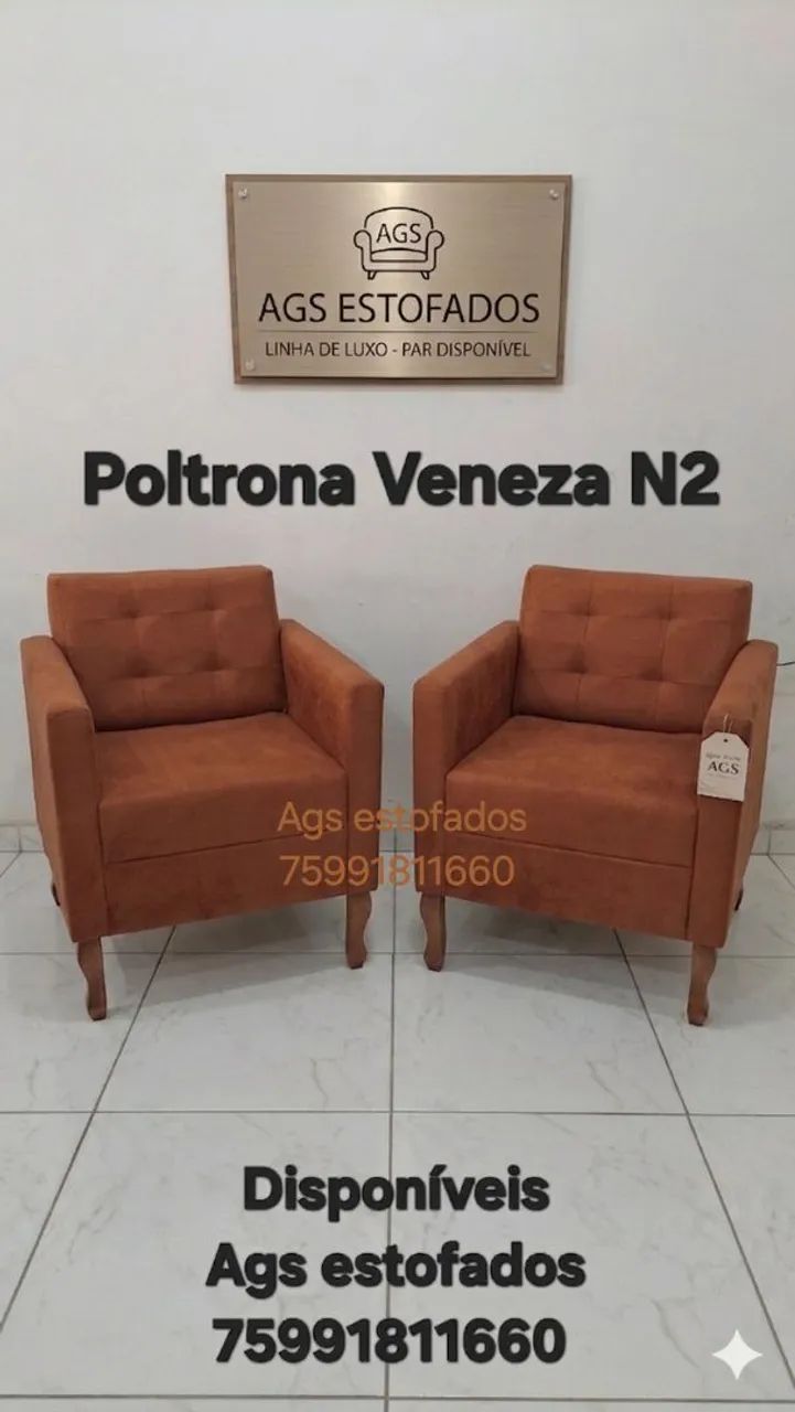 Poltronas Veneza 02 AGS ESTOFADOS. 