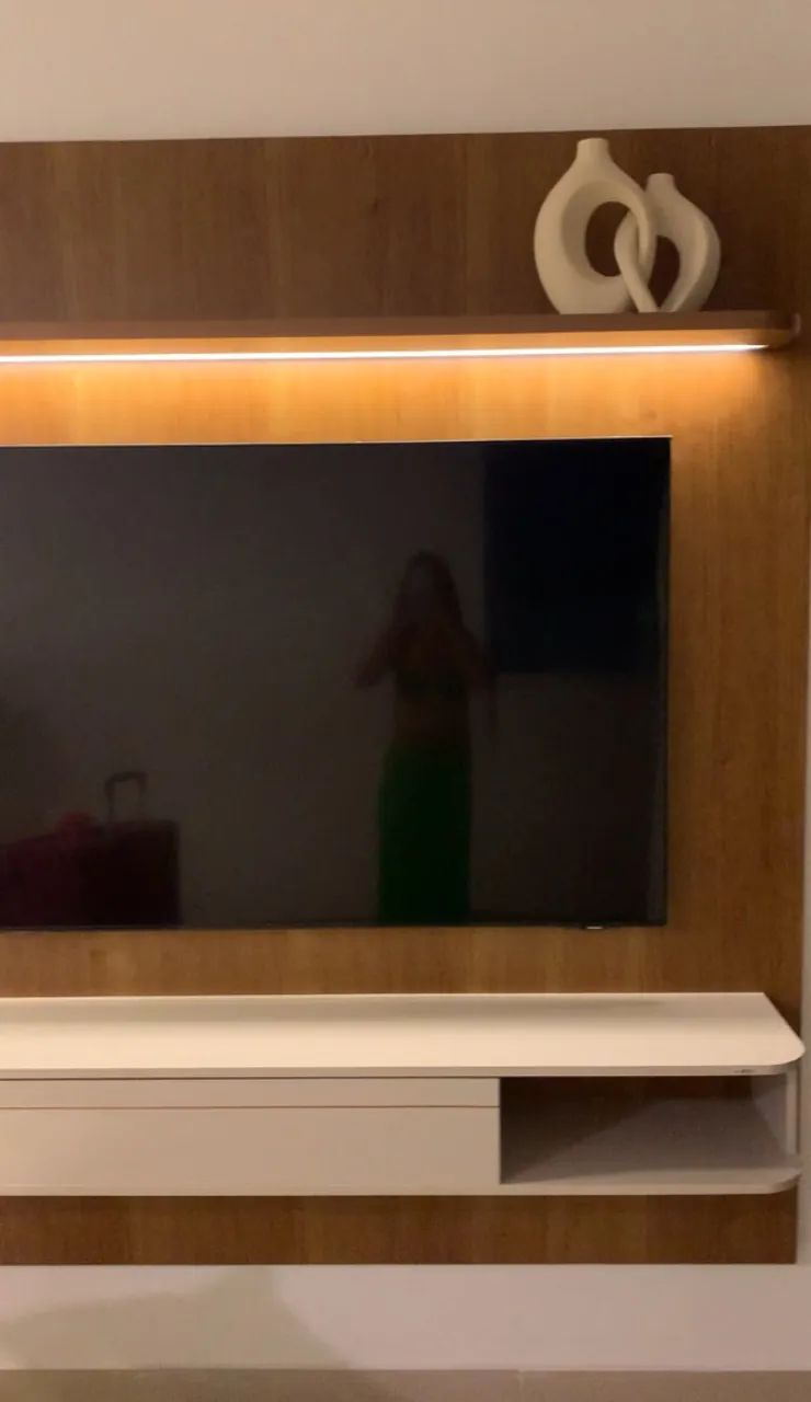 NOVO! Painel madeira MDF com led, até 75 polegadas  - Foto 3