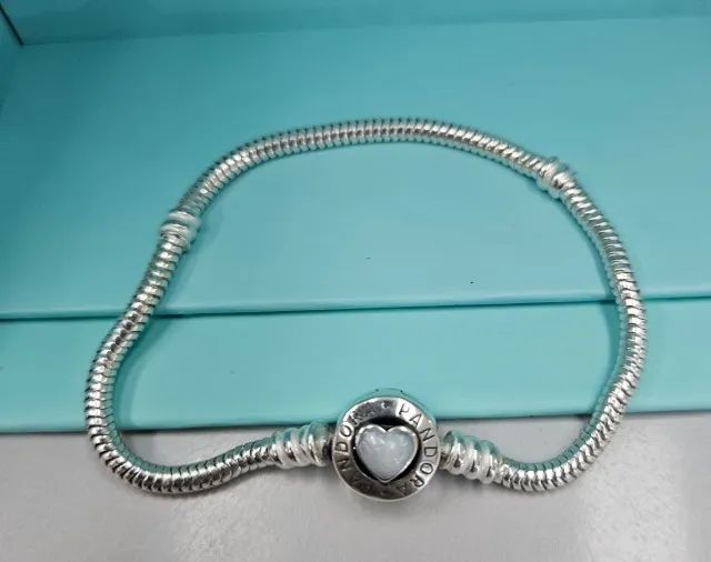 Pulseira Pandora com charm de coração- prata 925 - Foto 4