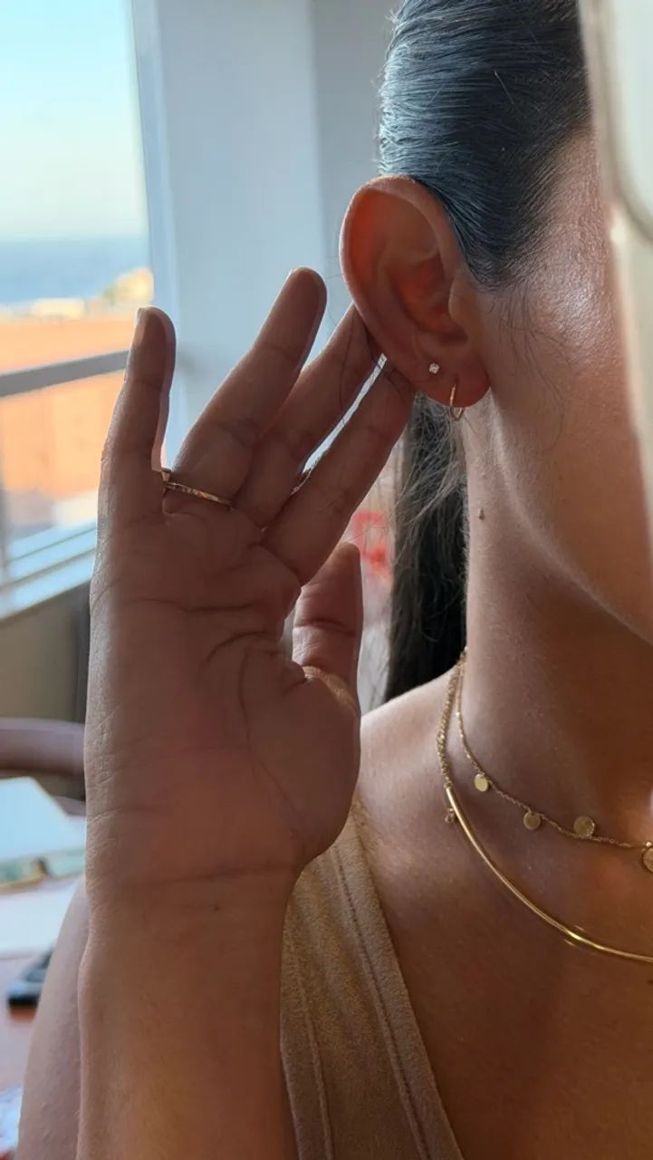 Argolinhas em ouro 18k  - Foto 2