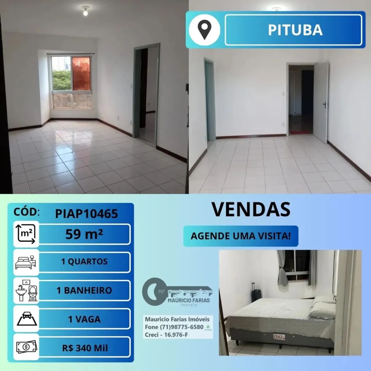 APARTAMENTO 1 QUARTO NA PITUBA