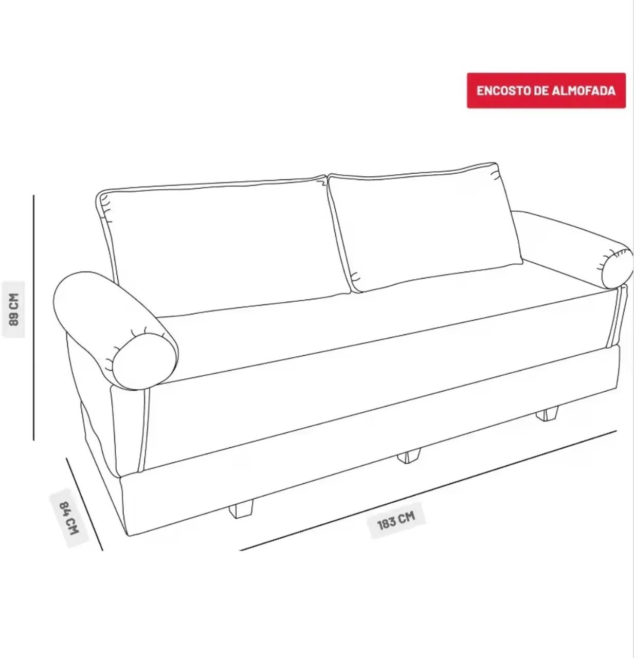 Sofá Cama 2 lugares veludo 183cm - Foto 4