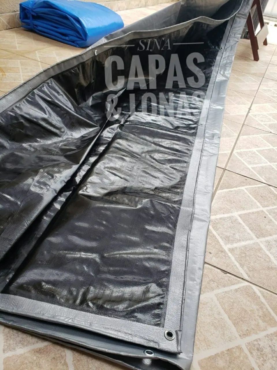 Lona estilo Blackout - Prata com Preta - Foto 2