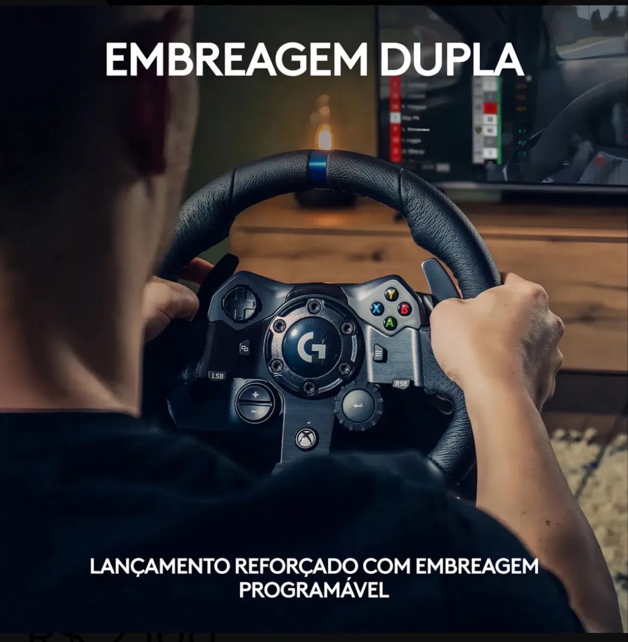 Volante e pedaleira Logitech G923 com joystick para Xbox e PC - Foto 4