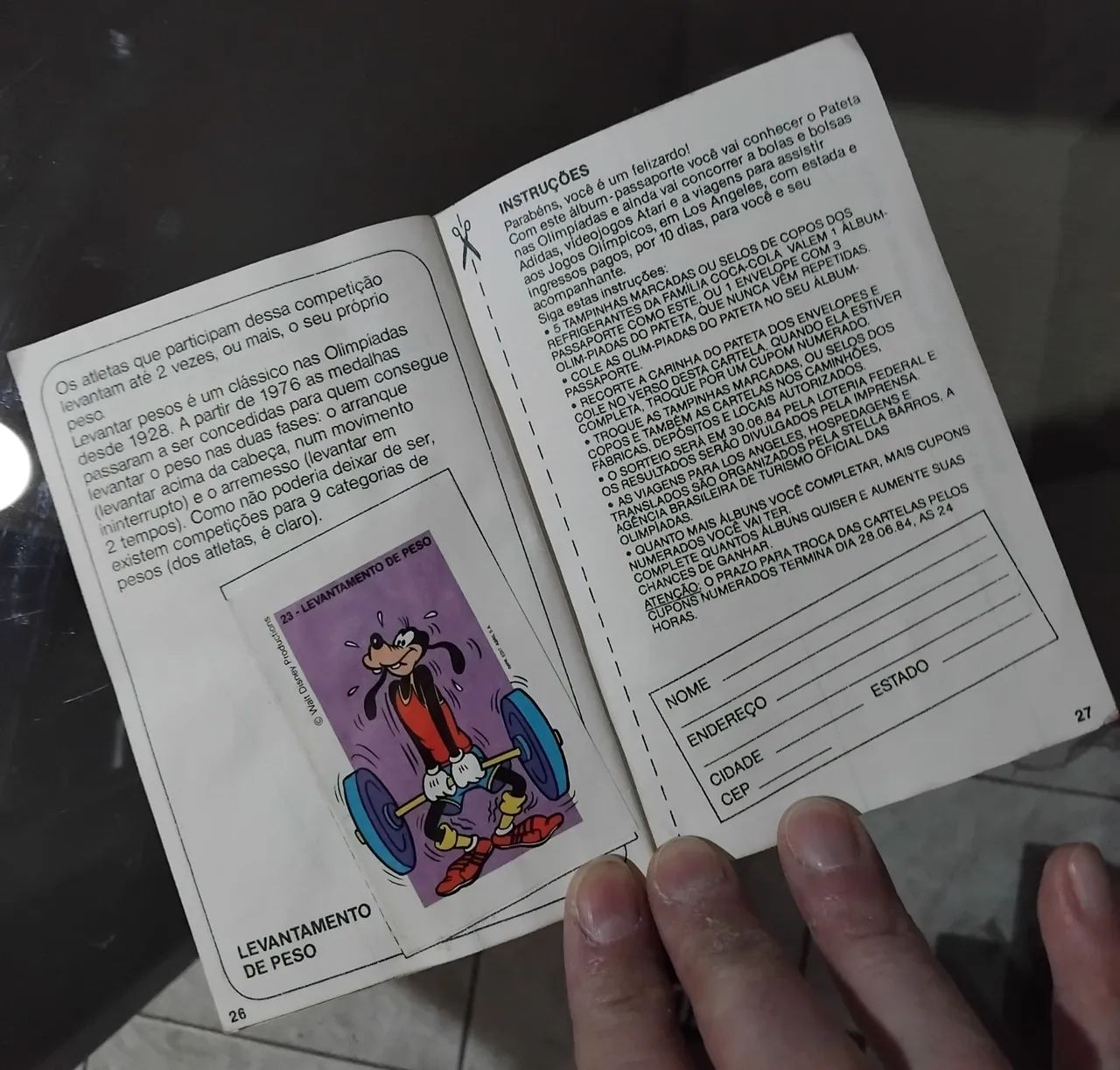 Álbum de Figurinhas Coca-Cola - Passaporte para as Olimpíadas de 1984 - Disney - Foto 4