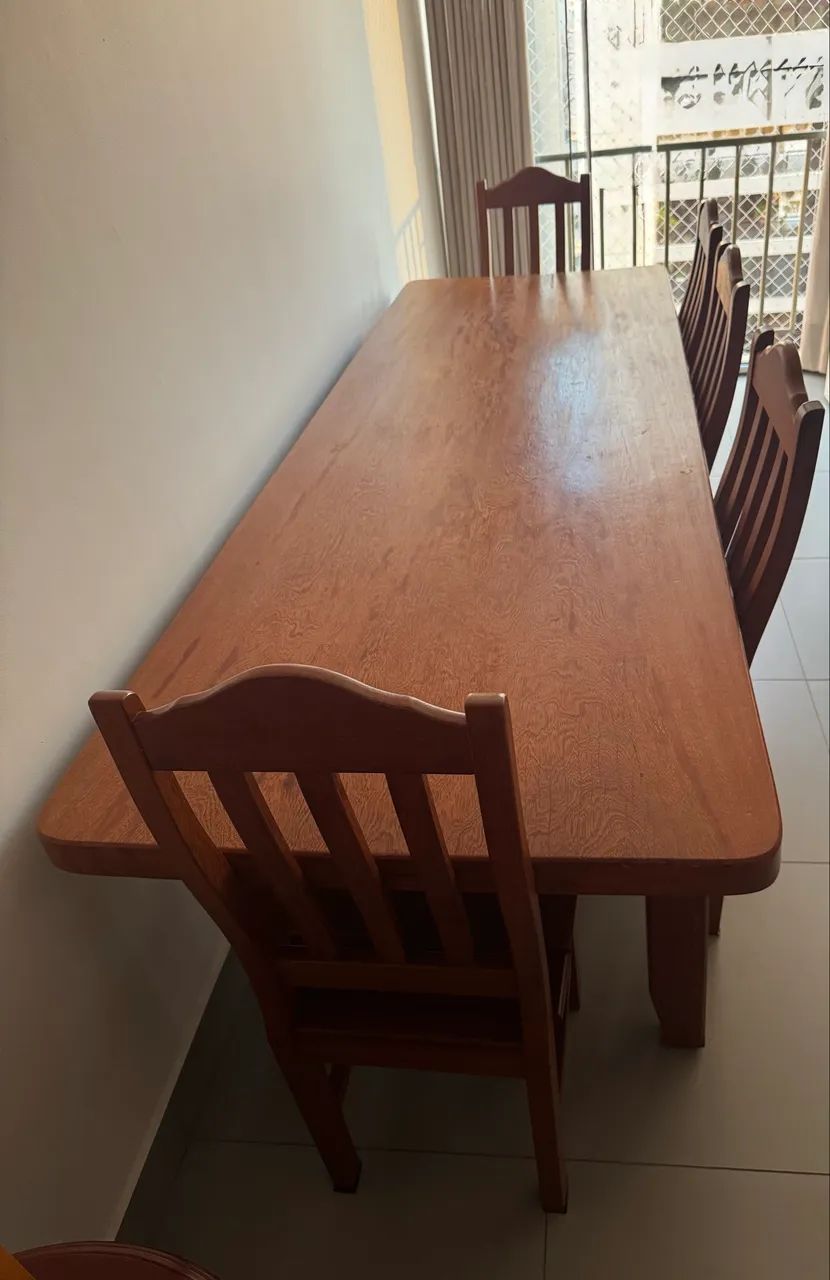 Mesa de jantar 8 lugares madeir - Foto 3