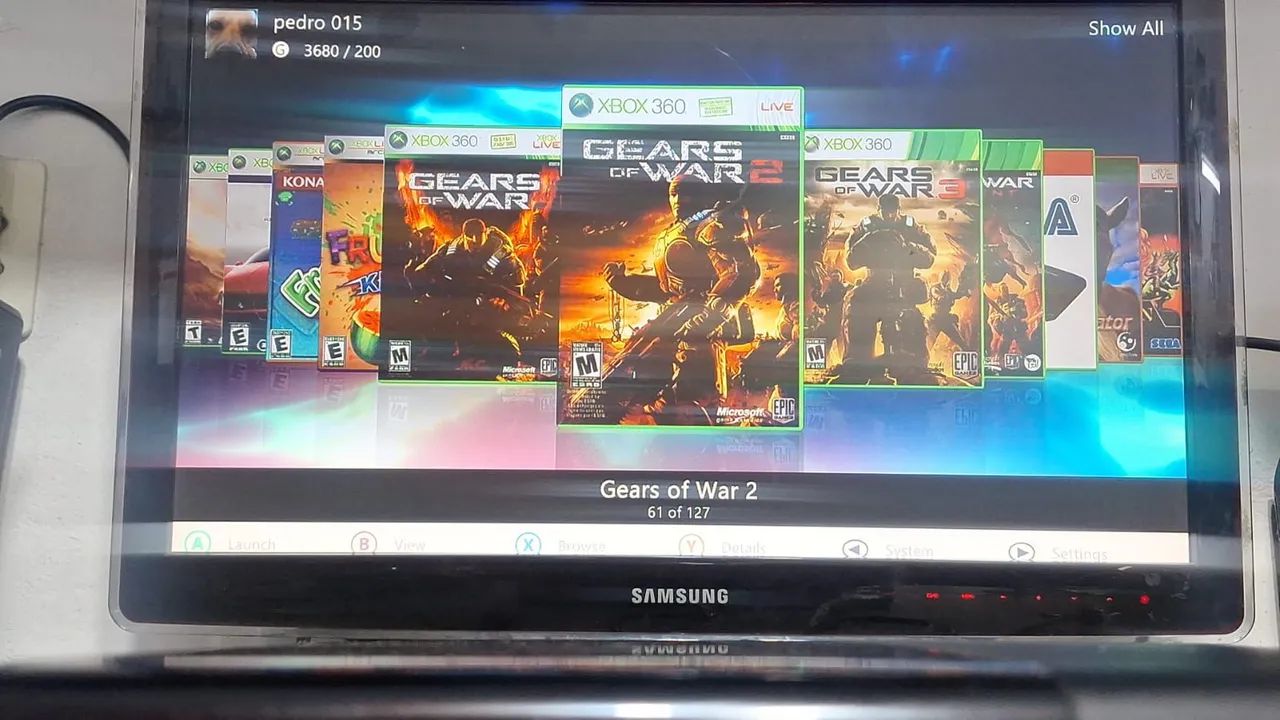 Xbox 360 super slim com HD 320 lotado jogo - Foto 5
