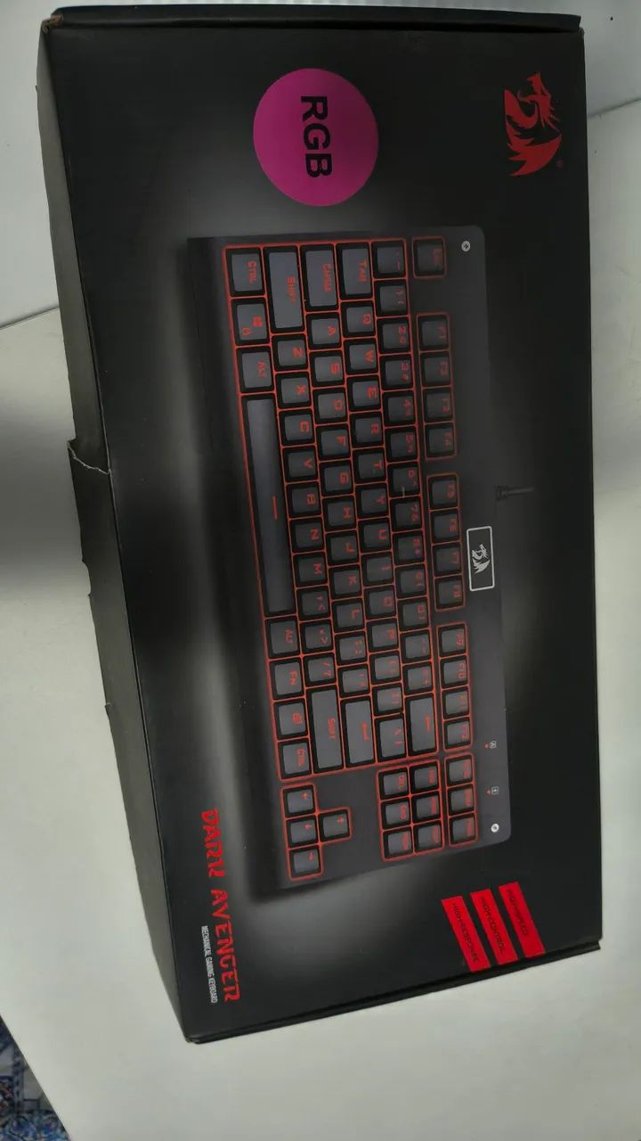 Teclado Dark Avenger preto RGB - Foto 4