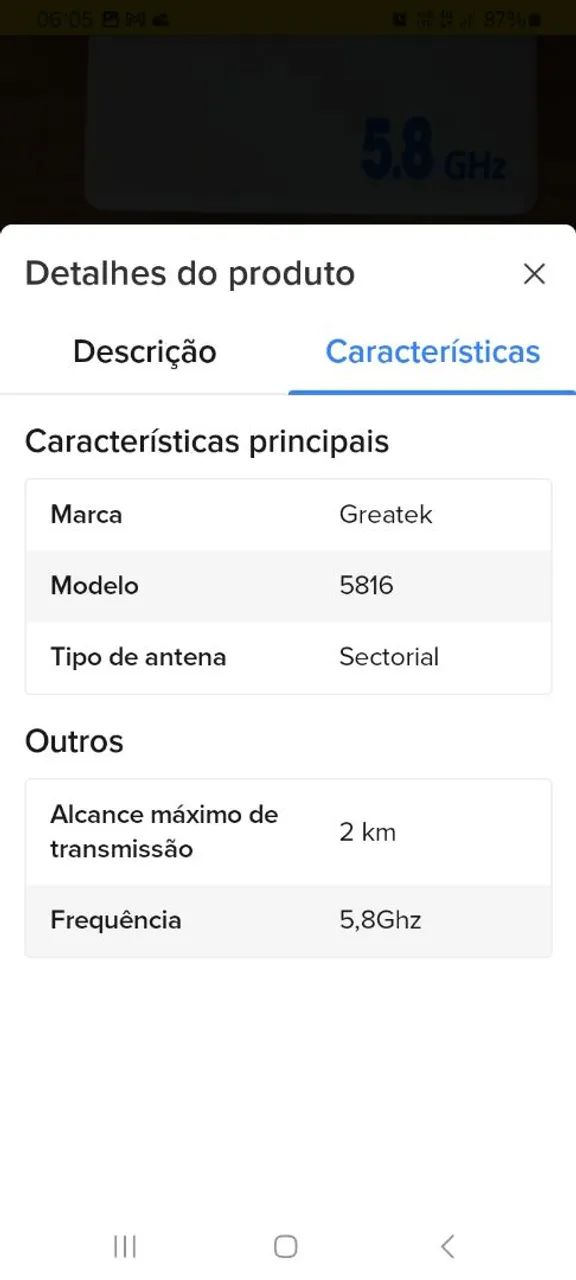 ANTENA SETORIAL GREATEK 5.8 GHz Nova  - Foto 4