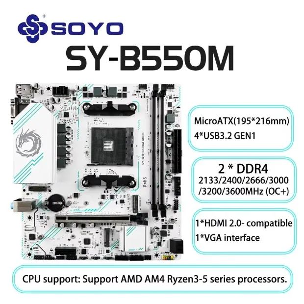 Placa Mãe Soyo B550M Branca - Foto 2