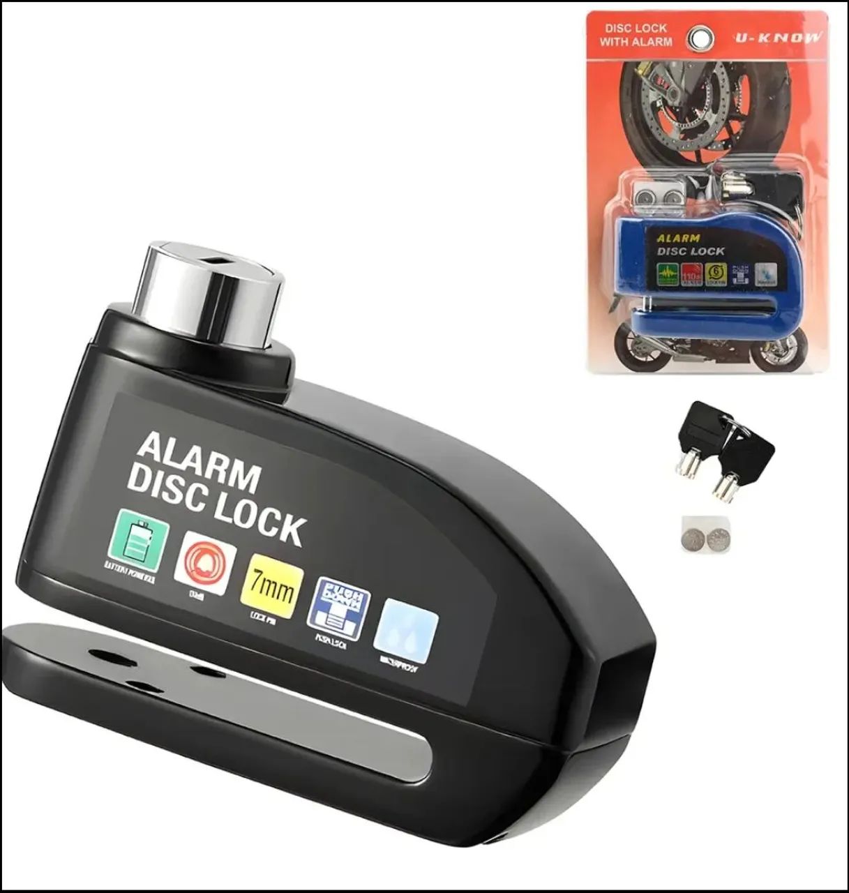 Trava disco com alarme bike e moto - Foto 2