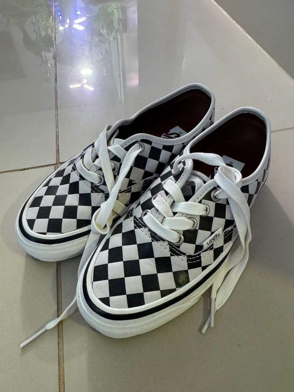 Vans TÊNIS AUTHENTIC DIAMOND CHECK BLACK WHITE - Foto 2