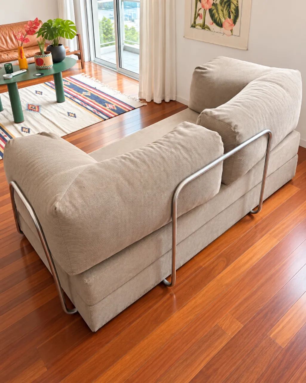 Sofá Cama 2 lugares Modelo Mood Valley Modular Bege Cotelê - Foto 2