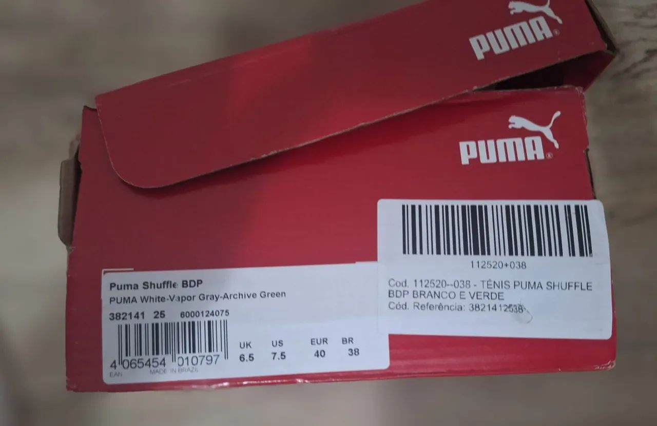 Tenis Puma Shuffle Branco e Verde - 38 - Foto 4