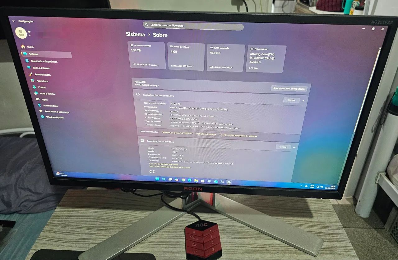 Monitor AOC AGON 25 polegadas 240hz 0.5ms AG251FZ2 - Foto 3