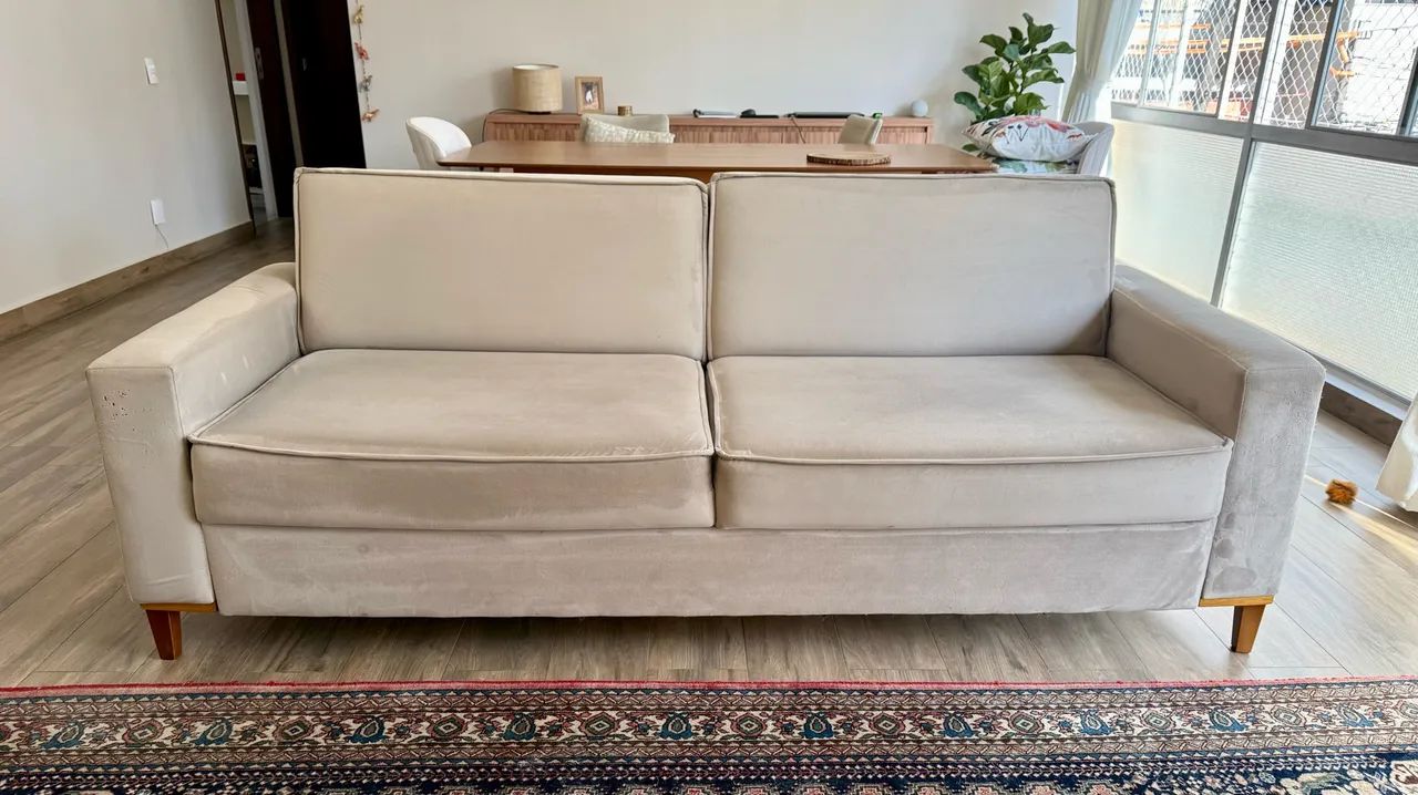 Lindo sofá 3 lugares estilo retrô (muito bem conservado!) - Foto 5