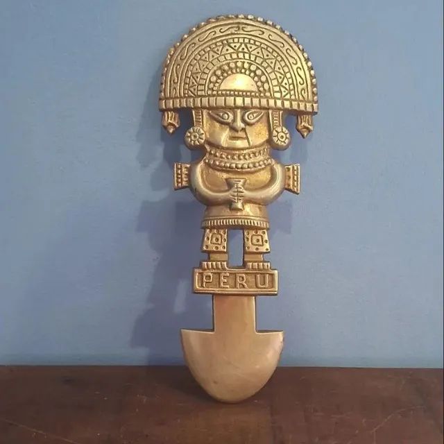 Estatueta peruana Azteca bronze 