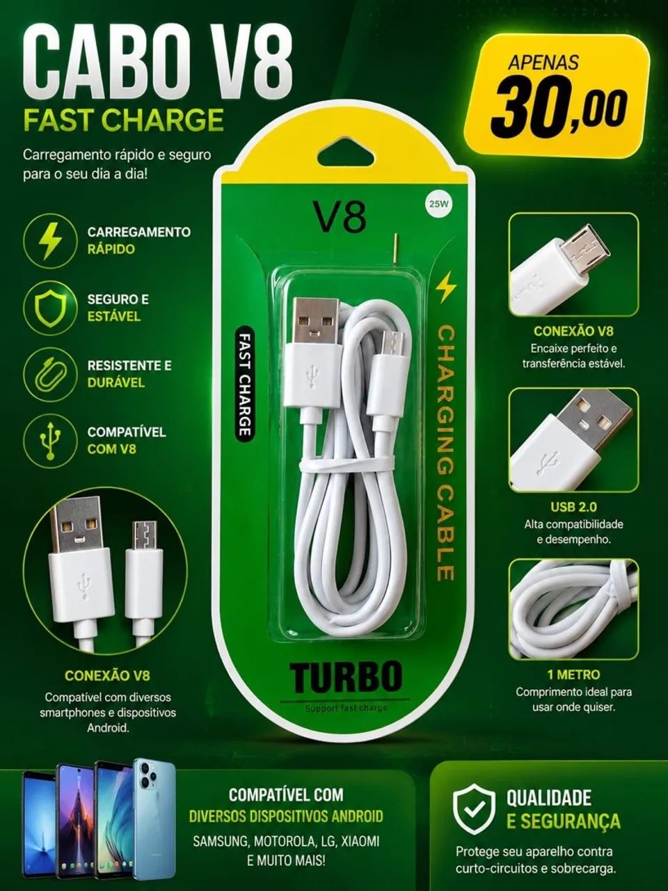 Carregadores Turbo e Fones para iPhone e Android | Novos - Foto 2