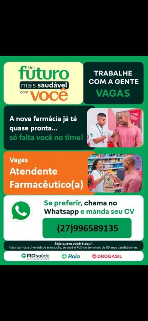 Vaga para Farmacêuticos 